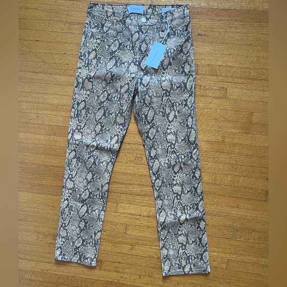 Frame Le High Straight Snakeskin Jeans - Picture 1 of 3